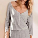 Victoria's Secret Victoria’s Secret Ribbed Gray One Piece Pyjama Romper Photo 0