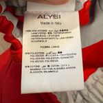 ALYSI Wool Wide Leg Red Trousers Pants Womens Size 6 Elastic Waist Holiday Party Photo 9