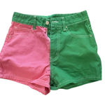 SheIn Women's Size S Denim Shorts Pink Heart Pockets green/pink super cute! Photo 0