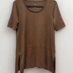 J.Jill Women‎ Short Sleeve Crew Neck Shirt Tunic Brown Size S 100% Pima Cotton Photo 0