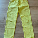 Mother Superior The Tomcat Devil May Care Yellow Straight Crop Jean Size 27 Green Photo 0