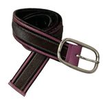 Orciani Belt Womens Medium Purple Brown Pony Animal Hair Leather Silver 1.75in Photo 0
