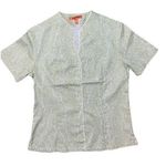 Tori Richard Women’s Green Leaf Print Open Neck Oriental Short Sleeve Shirt NWOT Photo 0