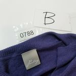 Poetry  Linen Cotton Purple Knit Midi Dress with Button Detail Collared Photo 12