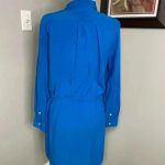 Ralph Lauren Lauren  Petite Royal Blue Dress Button Down Drawstring Size 12 P Photo 3