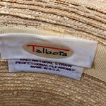 Talbots  Tan Sun Hat With Black Bow 100% Straw Photo 3