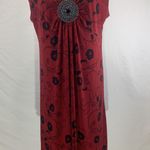 Apt. 9 Floral Maroon and Black Midi Dress Size XL NWT Photo 2
