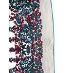 Vintage Lanvin Paris Floral Patterned Silk Scarf Blue Photo 3