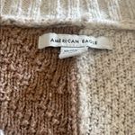 American Eagle  Outfitters Cream and Brown Cable Knit Cardigan Photo 1