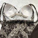 Jantzen Paisley Tankini Top Skirted Bottoms Womens 10 Brown White Two Piece Photo 9