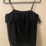 J.Crew Womens Black Spaghetti Strap Ruffle Lace Cover Tank Top Size Small Photo 0
