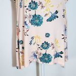 Style & Co . Pink Floral Short-Sleeve Tee with Handkerchief Hem Size Large Photo 3