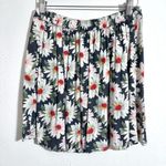 Hollister daisy print circle mini skirt with buttons, navy blue & white, size M Photo 2