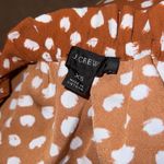 J.Crew  Women Blouse xs Brown White Print Long Sleeve V Neck Casual Ruffle Photo 6
