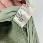 Anthropologie Mint Green Satin Ruched Smocked Blouson Long Sleeve Blouse XS Photo 5