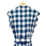 J.Crew NWT  Linen Blend Tie Waist Shorts Romper Blue Gingham Check Size 8 NEW Photo 3
