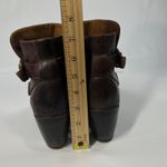 B.O.C by Born Brown Leather Buckle Ankle Boots 8.5 Block Heel Side Zip Booties Photo 5