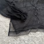 Handmade Gorgeous  Silk Black Delicate Sheer Lace Blouse Fairy Grunge Lacy Ruffle Photo 7