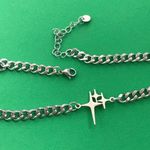 Link Chain Star Necklace for Men Women,Unisex Punk Hip Hop Necklace Silver Photo 1