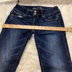 American Eagle  Size 2 Blue Jeans Artist Dark Wash Distressed Cropped Stretch Photo 3