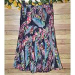 Mix Nouveau Colorful Feathers Maxi Skirt Size M Gypsy Boho Festival Art to Wear Black Size M Photo 1