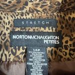 Norton Mcnaughton Women's Animal Print Stretch Bomber Jacket Size 14P Casual Photo 3