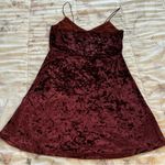 Garage velvet burgundy maroon dark red Y2K spaghetti straps mini dress, size XS Photo 8