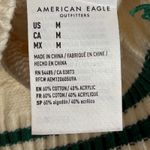 American Eagle Sweater Women M Ivory Cable Knit Crew Pullover Preppy Varsity Photo 4