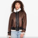 Wild Fable Faux Shearling Aviator Jacket cost oversized - Brown Large Photo 6