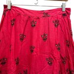 ING Cotton Fuchsia Pink Black Paisley Midi Skirt Sz M Sequins Side Zip Lined NEW Size M Photo 1