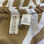 Madison Tan and White Zebra Print One Shoulder Top Brown Size L Photo 7
