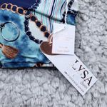 Lysa Desiree Bikini Swimsuit Top Blue Padded Gold Ring Plus Size 0X 14W 16W Photo 4