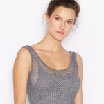 Topshop Gray Fishnet Spandex Sleeveless Bodycon Dress Size 2 Photo 2