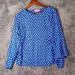Lilly Pulitzer Langston pocket dot royal purple women's blouse SZ small Photo 0