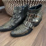 Lemare Italy Leather Ankle Cowboy Boots Metallic Green Gold 36 6 Photo 0