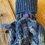 Obey Knitted 100% cotton mittens/ fingerless gloves blue / light blue tie-die Photo 8