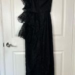 Contempo Casuals  Black Lace One Shoulder Dress Gown Photo 5