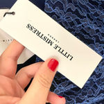 Little Mistress NWT Lace Detail Midaxi Dress in Navy Size US 6 Photo 4