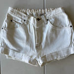 LF  - Furst of a Kind - Vintage White Denim Shorts with elastic band Photo 0