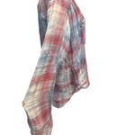 Free People  Plaid Shacket with Pockets and Metal Snaps – Size M-Coastal Boho Photo 3