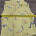 Natural Reflections Vintage 90s Dolphin Yellow Sleeveless Top Collared sz S Photo 4