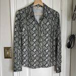 L'Agence L’agence Harmony Paloma snakeskin button down blouse Sage multi Photo 3