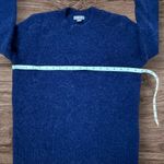 POINT SUR J.CREW Alpaca Merino Wool Blend Fuzzy Sweater Navy Blue Small Photo 4