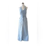 Universal Threads Universal Thread Halter Neck Denim Maxi Dress Pockets Light Wash Blue Sz 4 Photo 1