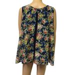 Lavish  Blue Green Floral Layered Open Front Swing Top Sleeveless Blouse Size XL Photo 5