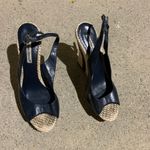 Charles David 7.5  navy blue slip on wedges Photo 2