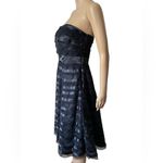 White House | Black Market  Luxe Formal Elegant Satin Silk Chiffon Strapless Dress Photo 4