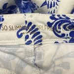 Chico's  So Slimming Girlfriend Crop Blue White Paisley Floral Denim Jeans Size 0 Photo 5
