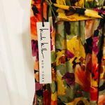 Nicole Miller Floral Print Asymmetrical Ruffle Front Wrap Midi Dress Orange XS Photo 5