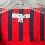 CAbi  Sz M Striped Blazer Yacht Club Red Blue Gold Buttons Sweater V Neck Jacket Photo 1